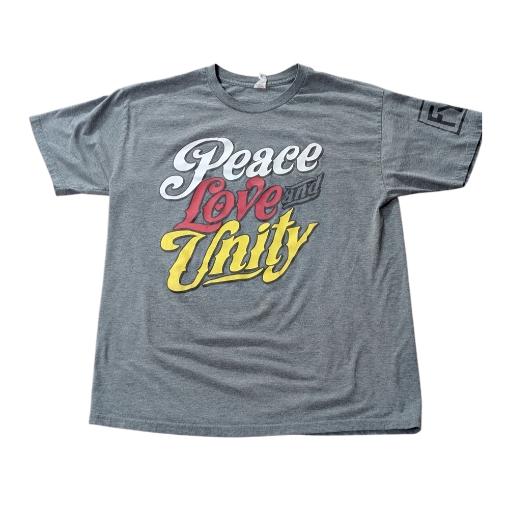 Peace Love and Unity Gray Short Sleeve Tee Size XL